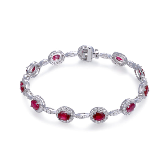 18KY PREC COLOR HALO LINE BRAC